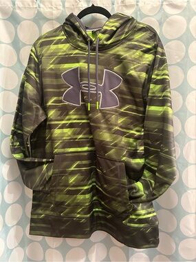 Under Armour Green & Black Graphic Logo Pullover Hoodie